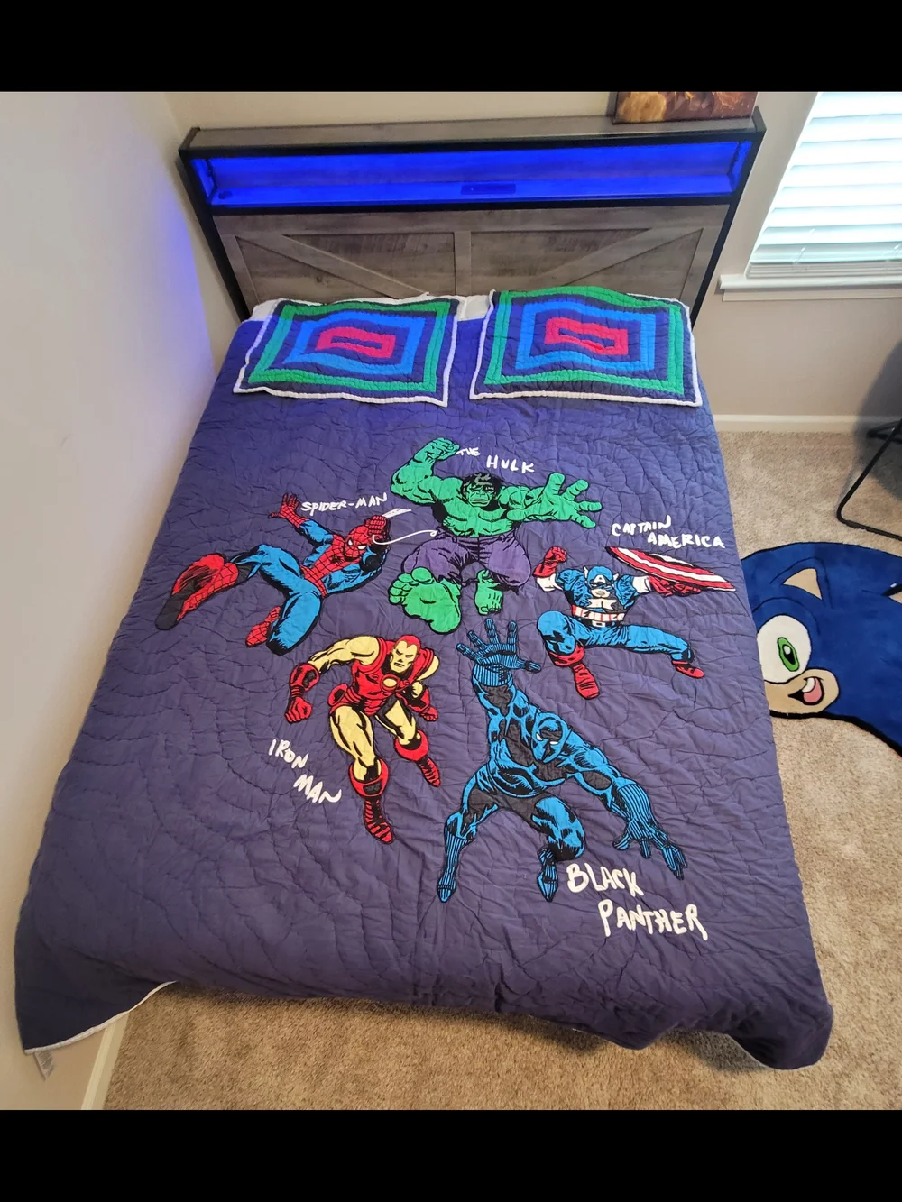 Pottery Barn Kids Navy Blue Marvel Heroes Quilt Comforter
